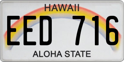 HI license plate EED716
