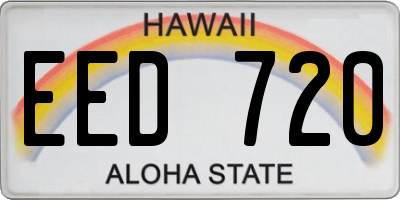 HI license plate EED720