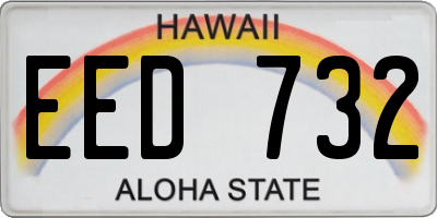 HI license plate EED732