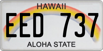 HI license plate EED737