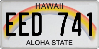 HI license plate EED741
