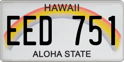 HI license plate EED751