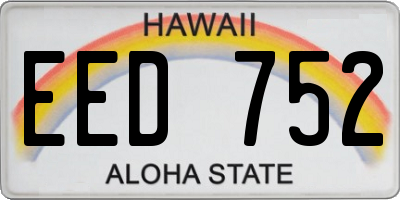 HI license plate EED752