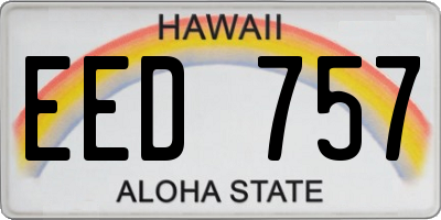 HI license plate EED757