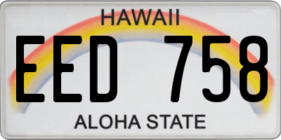 HI license plate EED758