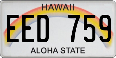 HI license plate EED759