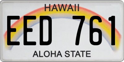 HI license plate EED761