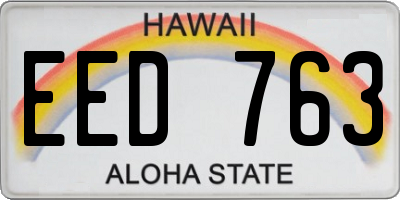HI license plate EED763