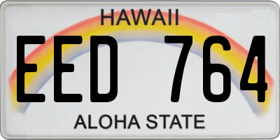 HI license plate EED764