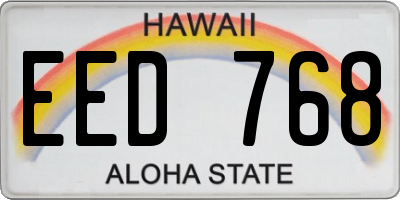 HI license plate EED768