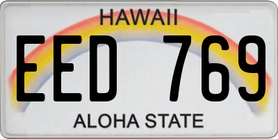 HI license plate EED769