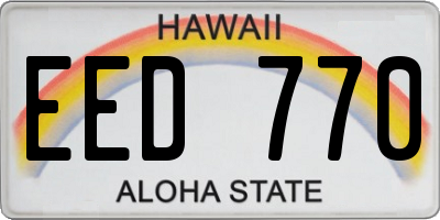 HI license plate EED770