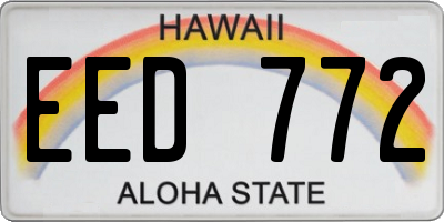 HI license plate EED772