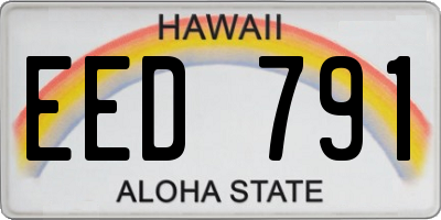 HI license plate EED791
