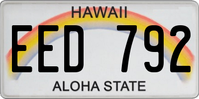 HI license plate EED792