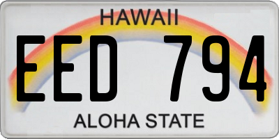 HI license plate EED794