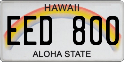 HI license plate EED800