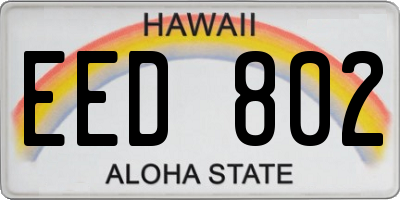 HI license plate EED802