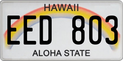 HI license plate EED803