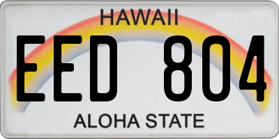 HI license plate EED804