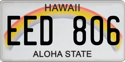 HI license plate EED806