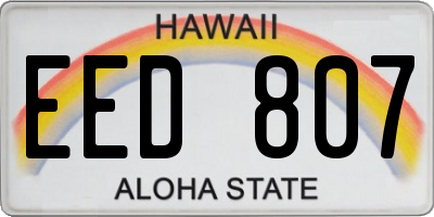HI license plate EED807