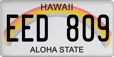 HI license plate EED809