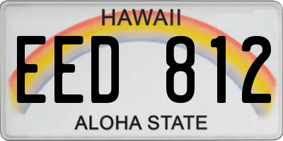 HI license plate EED812