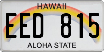 HI license plate EED815