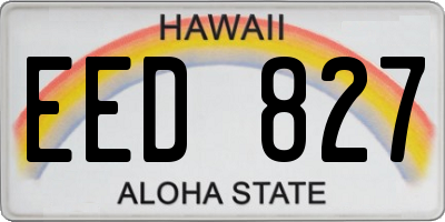 HI license plate EED827