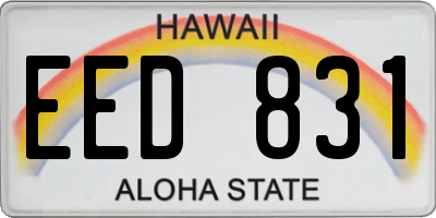 HI license plate EED831