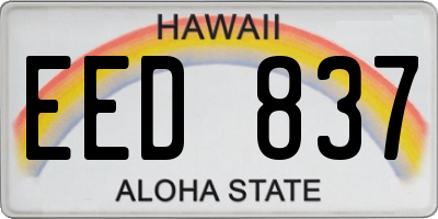 HI license plate EED837