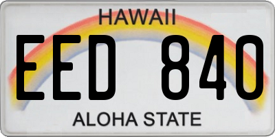 HI license plate EED840