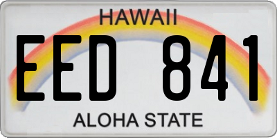 HI license plate EED841