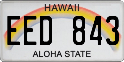 HI license plate EED843