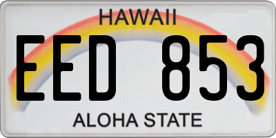 HI license plate EED853