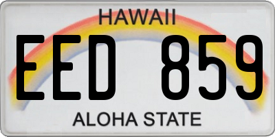 HI license plate EED859