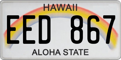 HI license plate EED867
