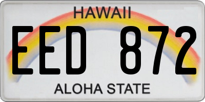 HI license plate EED872