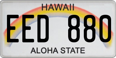 HI license plate EED880