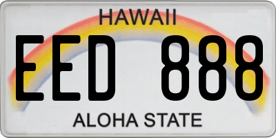 HI license plate EED888