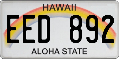 HI license plate EED892