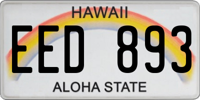 HI license plate EED893