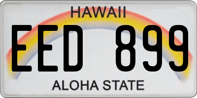 HI license plate EED899