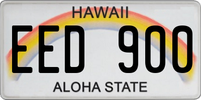 HI license plate EED900