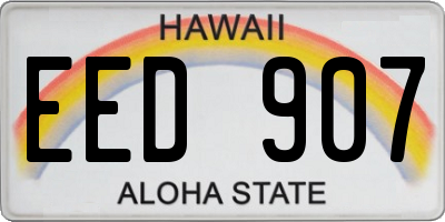 HI license plate EED907