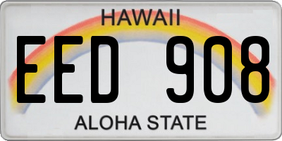 HI license plate EED908