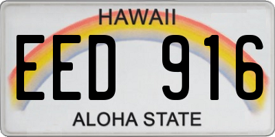 HI license plate EED916