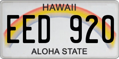 HI license plate EED920