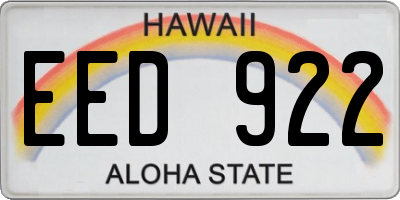 HI license plate EED922